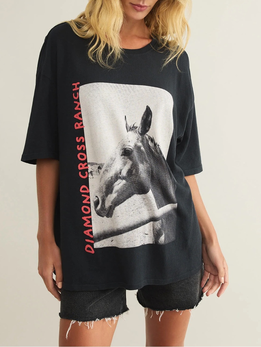 Z Supply Diamond Cross Ranch Oversized T Shirt Horse